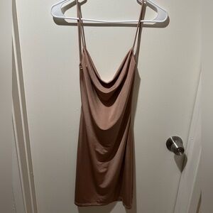 Elegant Tan Slip Dress